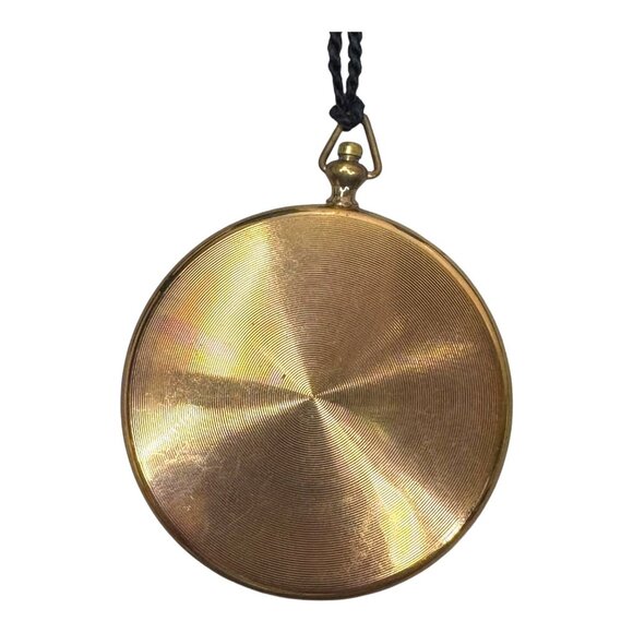 Vintage 1940s Gold Powder Compact Volupte Watchcase Black Tassel Clock READ - Picture 7 of 9